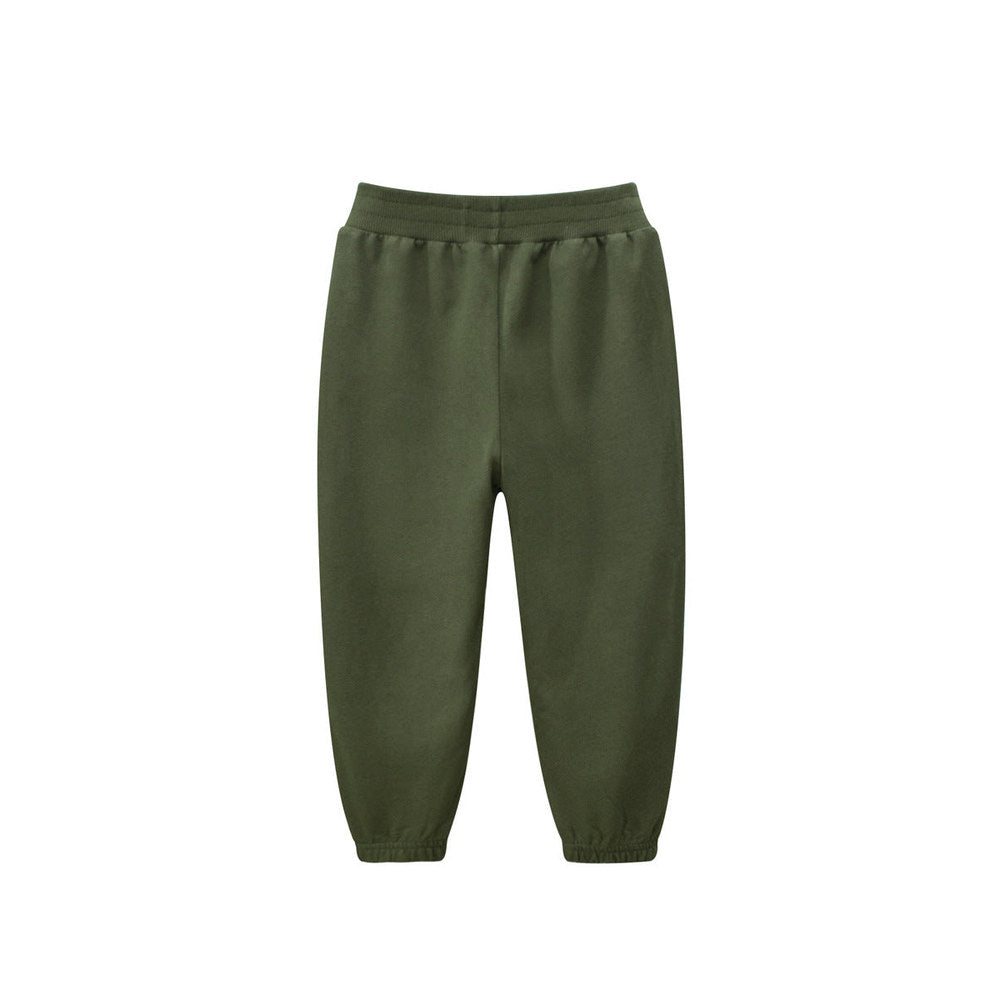 MyKids-USA® Baby Boys Solid Color Thin Sports Trousers With Logo And Pockets