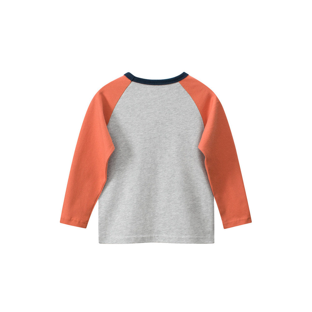 MyKids-USA® Baby Boys Dinosaur Cartoon Color Patchwork Crew Neck Long Sleeve Pullover