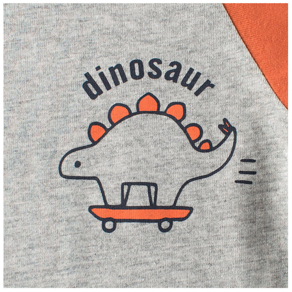 MyKids-USA® Baby Boys Dinosaur Cartoon Color Patchwork Crew Neck Long Sleeve Pullover
