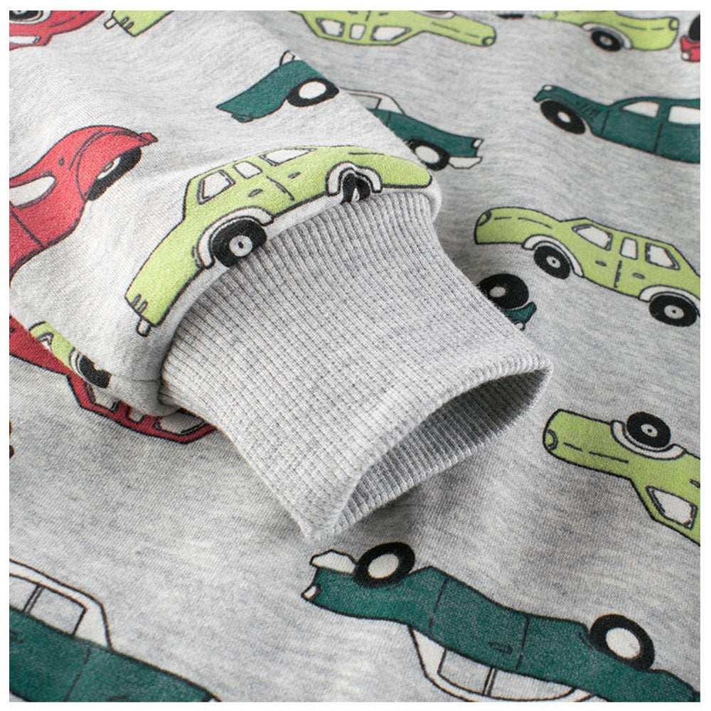 MyKids-USA® Baby Boys Automobile Cars Cartoon Crew Neck Long Sleeve Grey Pullover