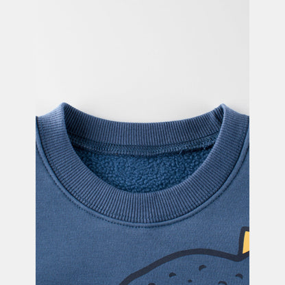 MyKids-USA® Baby Boys Dinosaur Talking Cartoon Crew Neck Long Sleeve Thick Pullover