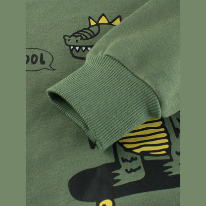 MyKids-USA® Baby Boys Dinosaur Talking Cartoon Crew Neck Long Sleeve Thick Pullover