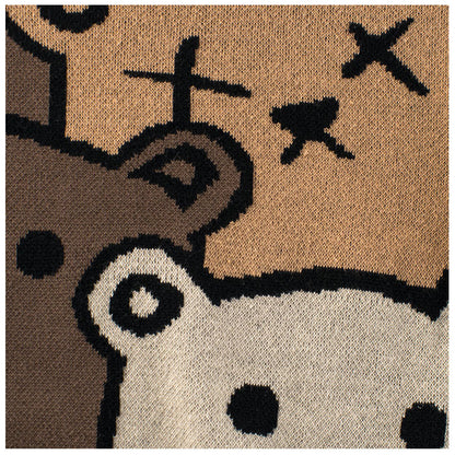 MyKids-USA® Baby Boys Teddy Bears Confusing Cartoon Mock Neck Long Sleeve Pullover