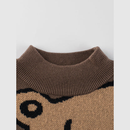 MyKids-USA® Baby Boys Teddy Bears Confusing Cartoon Mock Neck Long Sleeve Pullover