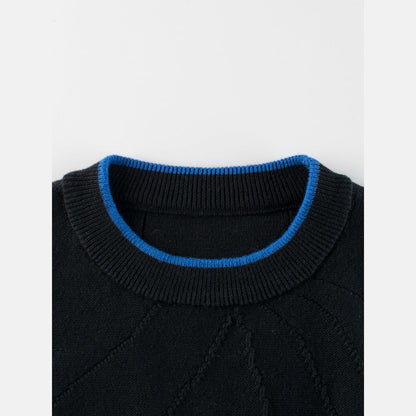 MyKids-USA® Baby Boy Kids Color Patchwork Crew Neck Long Sleeve Knitwear Pullover