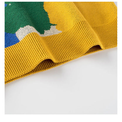 MyKids-USA® Baby Boy Kids Color Patchwork Crew Neck Long Sleeve Thin Knitwear Pullover