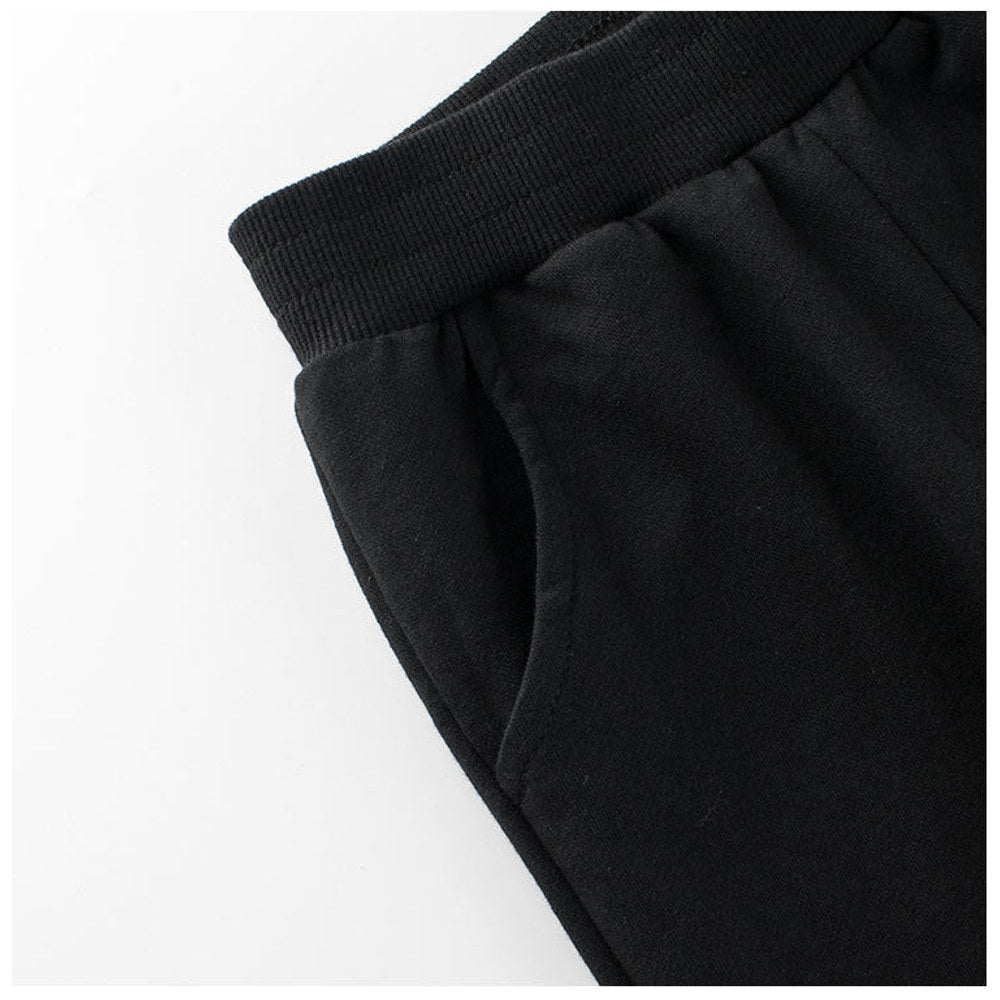 MyKids-USA® Baby Boys Kids Solid Black White Striped Sports Trousers With Pockets