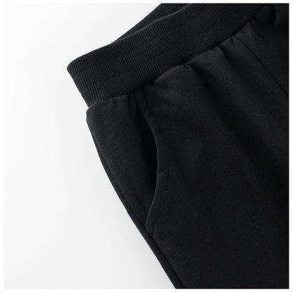 MyKids-USA® Baby Boys Kids Solid Black White Striped Sports Trousers With Pockets