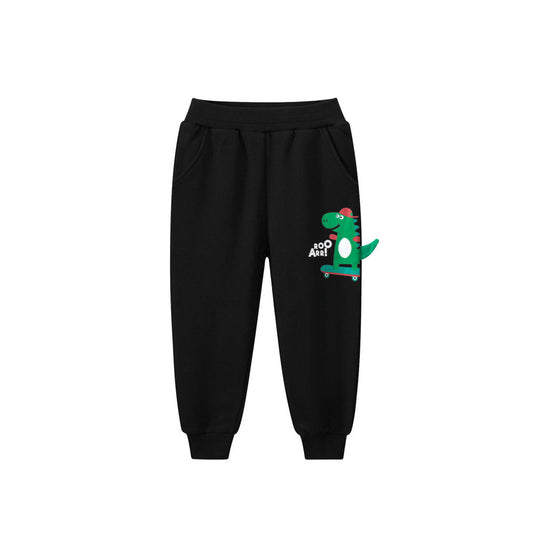 MyKids-USA® Children Boys Dinosaur Skating Cartoon Sports Trousers With Pockets