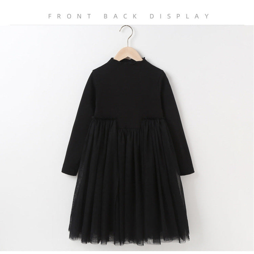 MyKids-USA® Girls Single Breasted Cardigan Tops Black Dress Sets