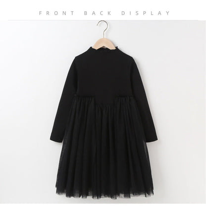MyKids-USA® Girls Single Breasted Cardigan Tops Black Dress Sets
