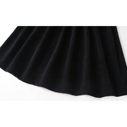 MyKids-USA® Girls Striped Pullover Tops Black Dress Sets