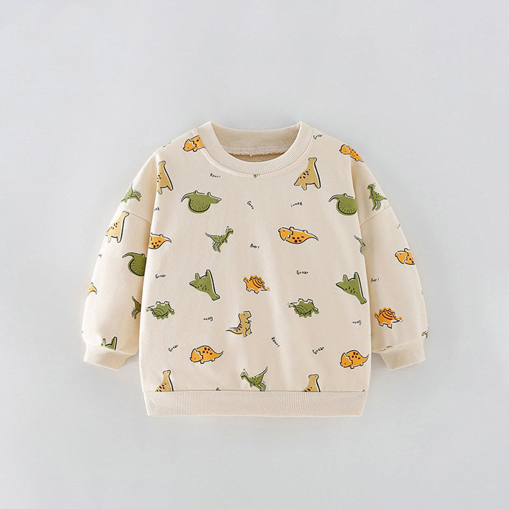 MyKids-USA® Boys Cartoon Pattern Printing Crew Neck Casual Pullover