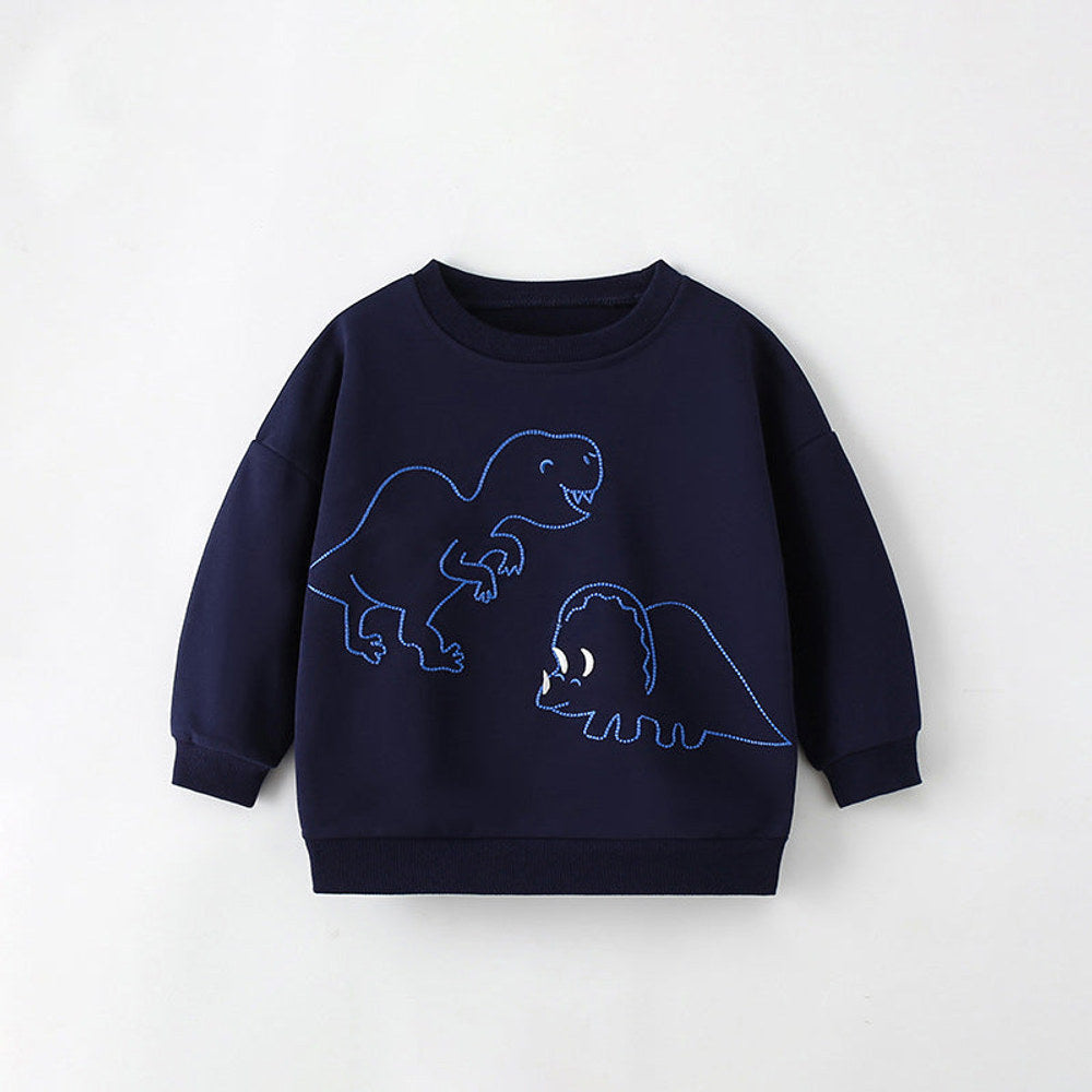 MyKids-USA® Boys Cartoon Pattern Printing Crew Neck Casual Pullover