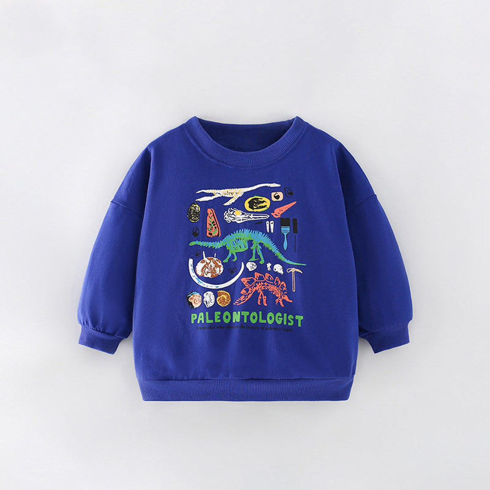 MyKids-USA® Boys Cartoon Pattern Printing Crew Neck Casual Pullover