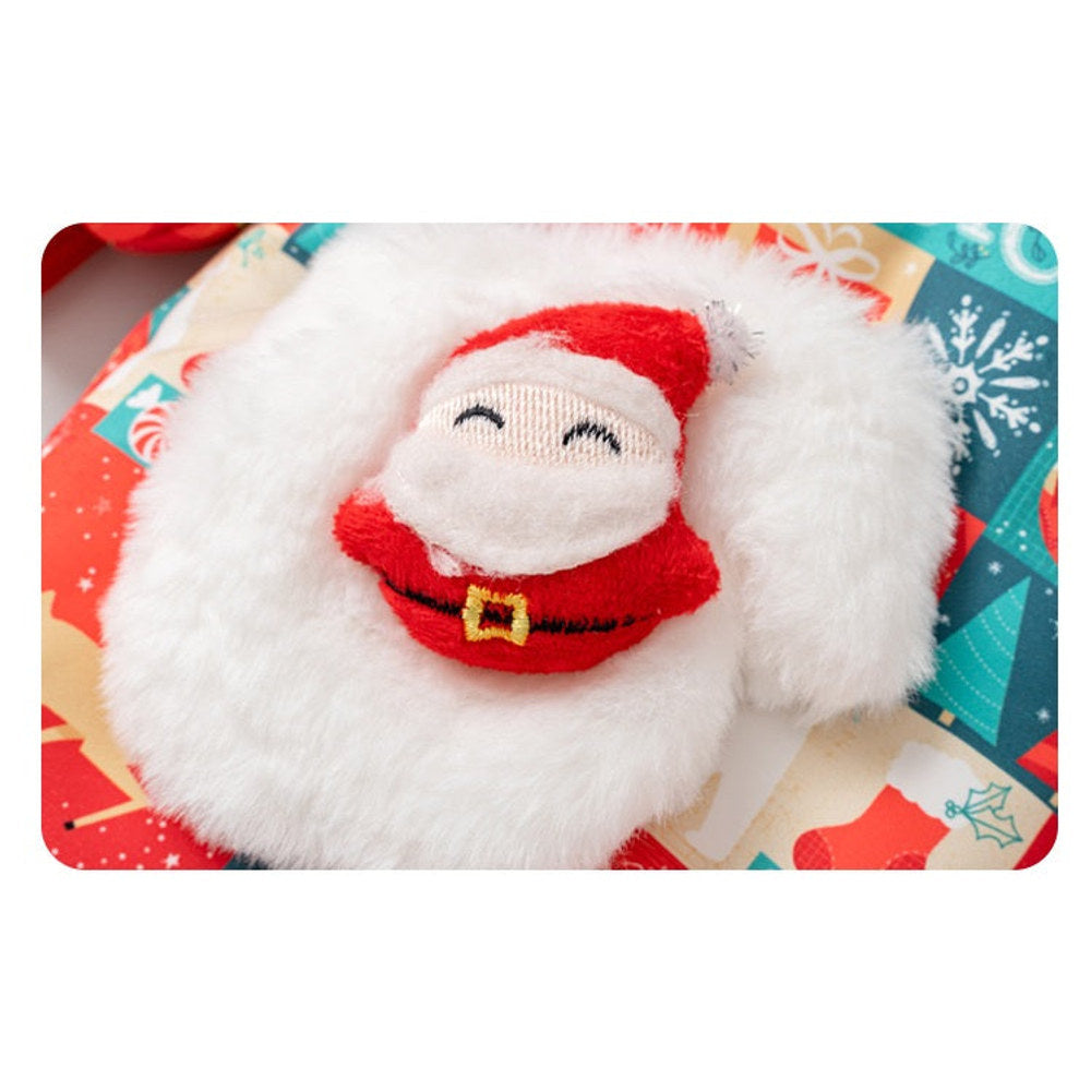 Winter Baby Christmas Red Plaid Patchwork Cartoon Thick Romper With Hood