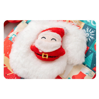 Winter Baby Christmas Red Plaid Patchwork Cartoon Thick Romper With Hood