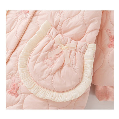 MyKids-USA® Baby Girl Rabbit Cartoon Style Home Clothes Peter Pan Collar Romper