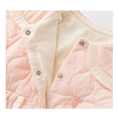 MyKids-USA® Baby Girl Rabbit Cartoon Style Home Clothes Peter Pan Collar Romper