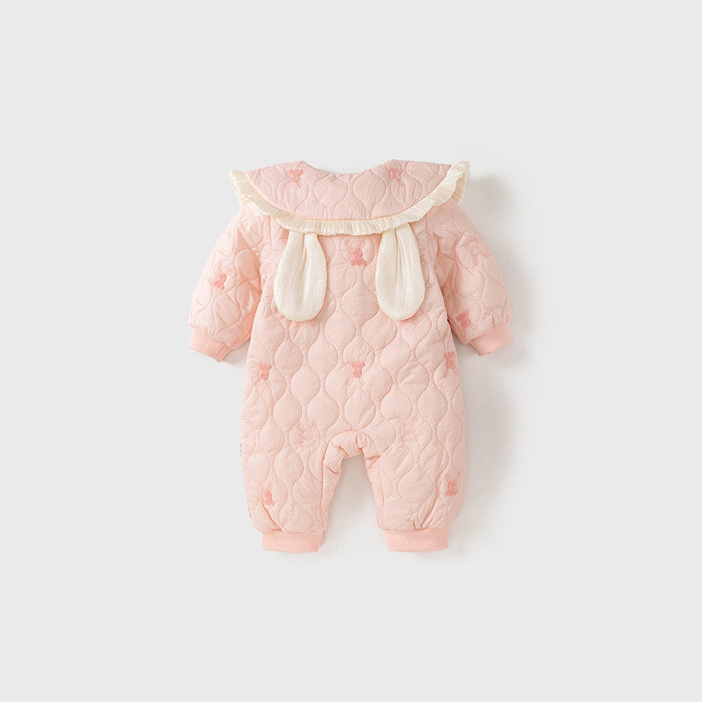 MyKids-USA® Baby Girl Rabbit Cartoon Style Home Clothes Peter Pan Collar Romper