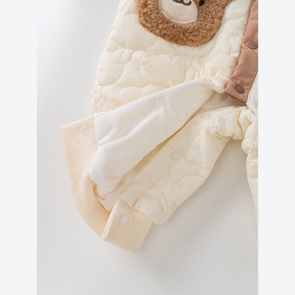MyKids-USA® Baby Teddy Bear Cartoon Knitted bodysuit With Hat & Fluffy Ball Pants Clothing Set