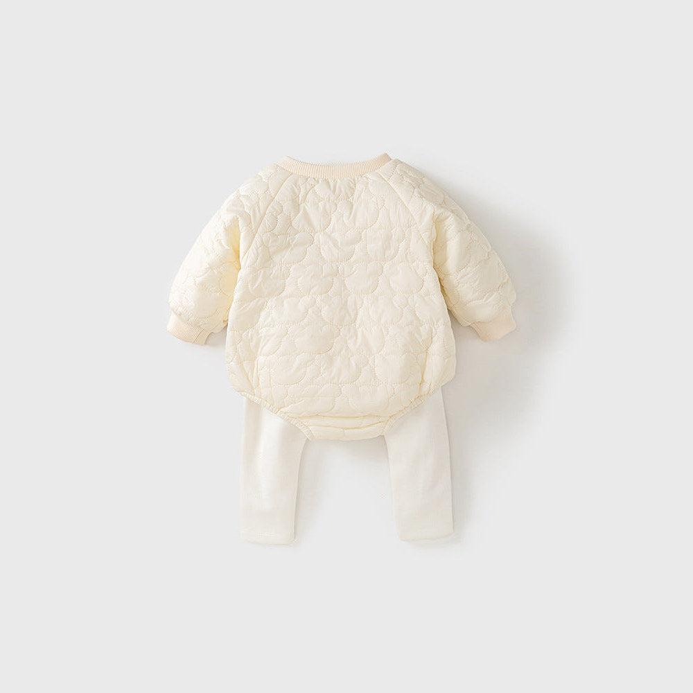 MyKids-USA® Baby Teddy Bear Cartoon Knitted bodysuit With Hat & Fluffy Ball Pants Clothing Set
