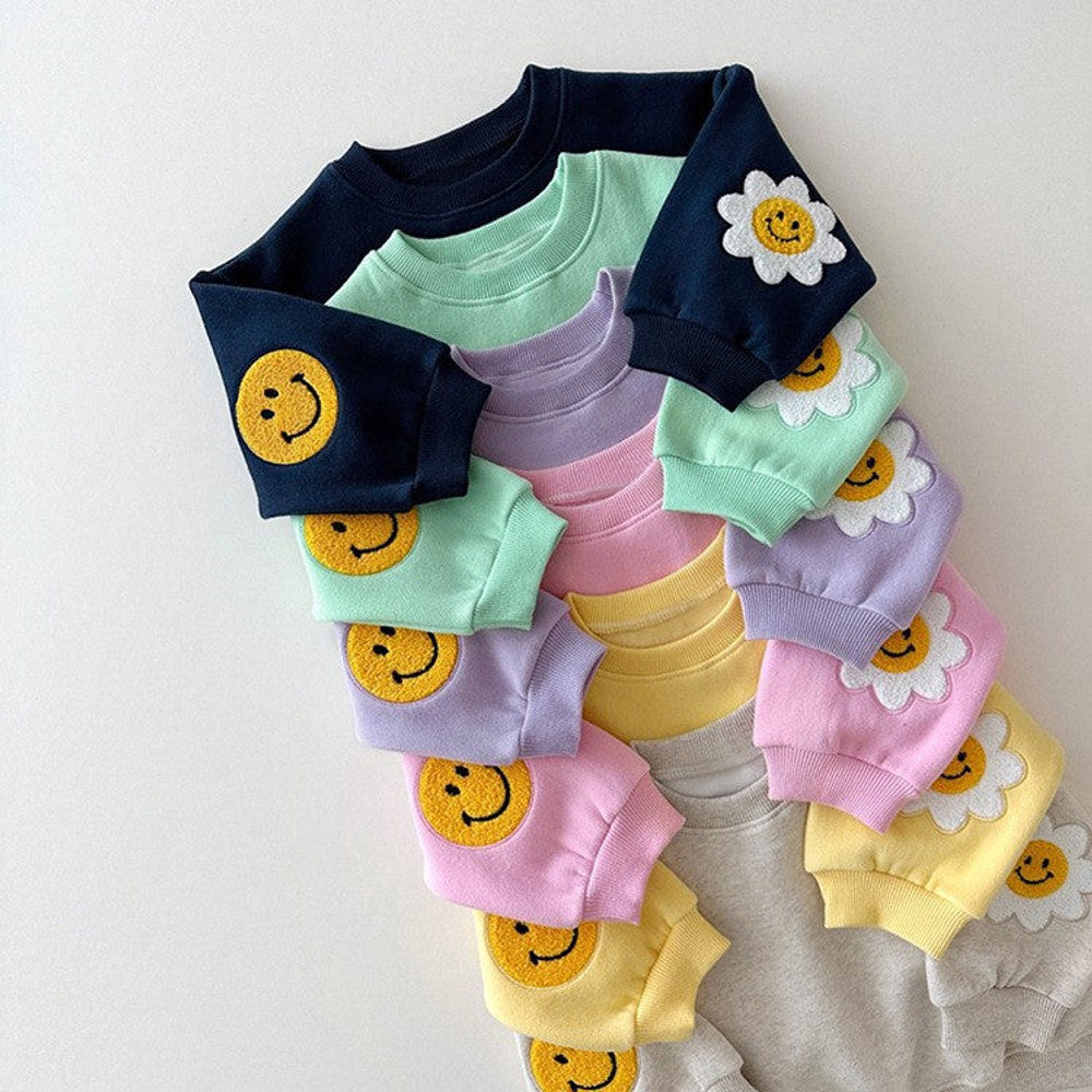 MyKids-USA® Baby Girls Kids Cartoon Pattern Knitted Crew Neck Casual Pullover Solid Color Pants Set