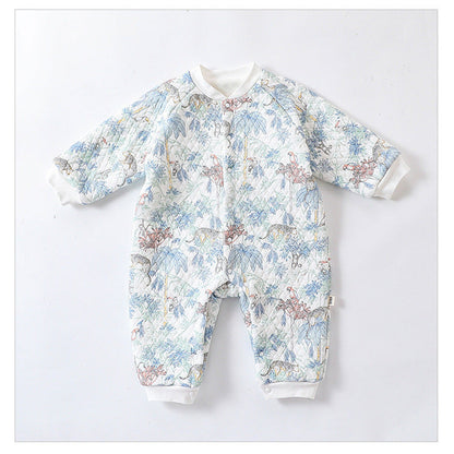 MyKids-USA® Baby Unisex Cartoon Print Cotton Padded Thickened Romper