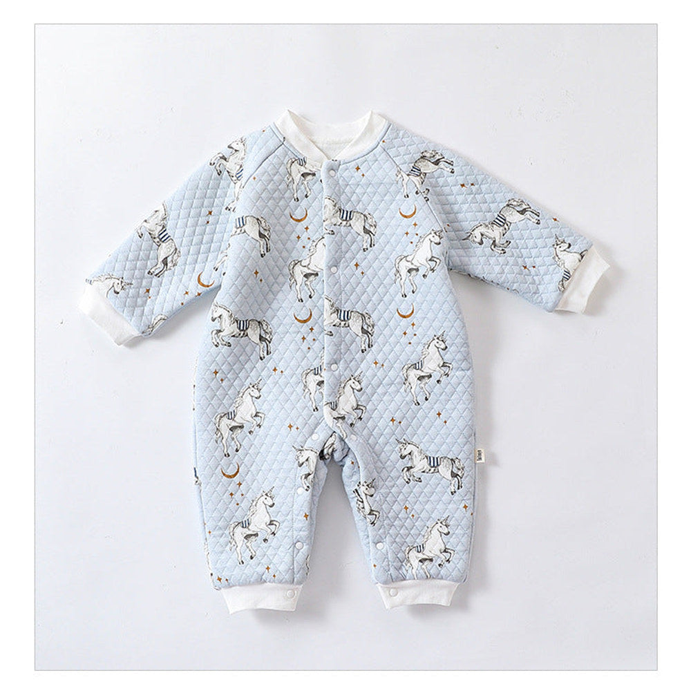 MyKids-USA® Baby Unisex Cartoon Print Cotton Padded Thickened Romper
