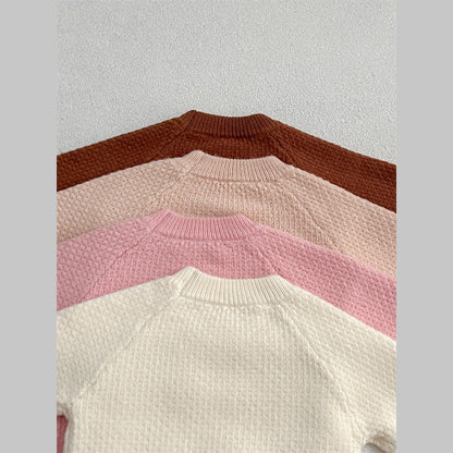 MyKids-USA® Baby Girl 4 Colors Solid Knitting Sweater Round Collar Pullover
