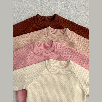 MyKids-USA® Baby Girl 4 Colors Solid Knitting Sweater Round Collar Pullover