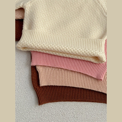 MyKids-USA® Baby Girl 4 Colors Solid Knitting Sweater Round Collar Pullover