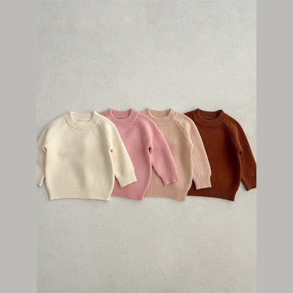MyKids-USA® Baby Girl 4 Colors Solid Knitting Sweater Round Collar Pullover