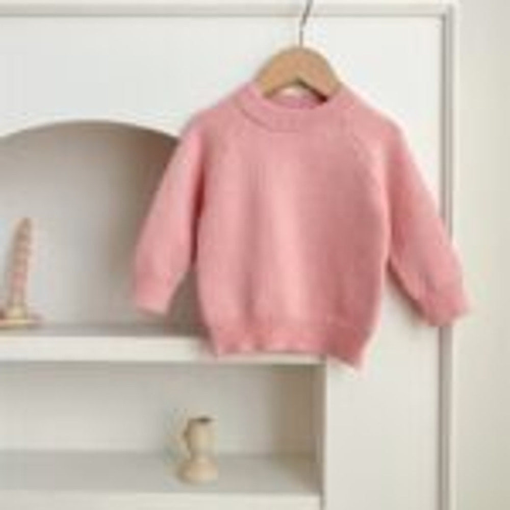 MyKids-USA® Baby Girl 4 Colors Solid Knitting Sweater Round Collar Pullover