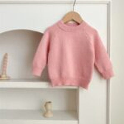 MyKids-USA® Baby Girl 4 Colors Solid Knitting Sweater Round Collar Pullover