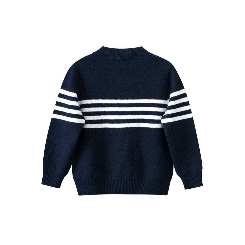 MyKids-USA® Baby Boy Kids Striped Pattern Zipper Front Design All Match Cardigan