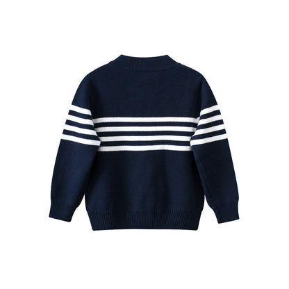 MyKids-USA® Baby Boy Kids Striped Pattern Zipper Front Design All Match Cardigan
