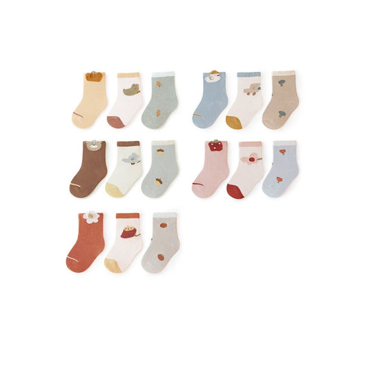 MyKids-USA® Baby Unisex Breathable Comfy Cartoon Socks Set