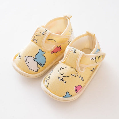 MyKids-USA® Cartoon Soft Antiskid Hook And Loop Shoes Low