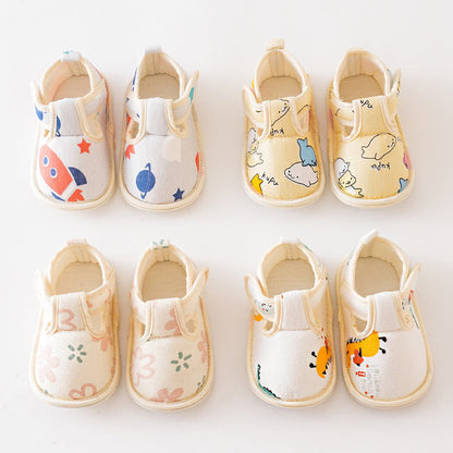 MyKids-USA® Cartoon Soft Antiskid Hook And Loop Shoes Low