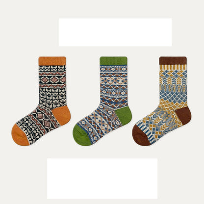 MyKids-USA® Kids Unisex Vintage Pattern Comfortable Crew Socks Set
