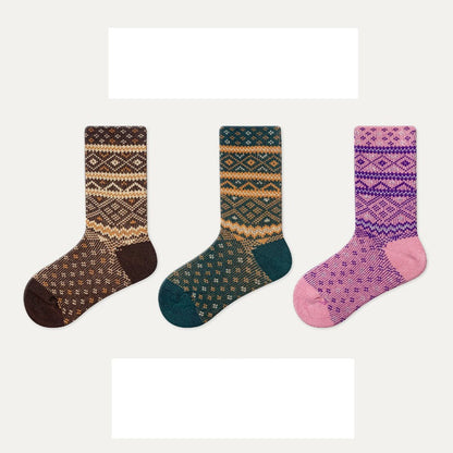 MyKids-USA® Kids Unisex Vintage Pattern Comfortable Crew Socks Set