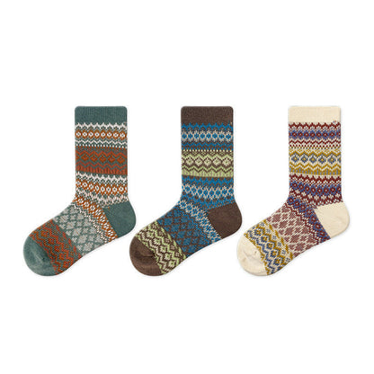 MyKids-USA® Kids Unisex Vintage Pattern Comfortable Crew Socks Set