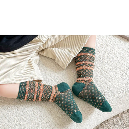 MyKids-USA® Kids Unisex Vintage Pattern Comfortable Crew Socks Set
