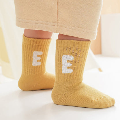 MyKids-USA® Baby Unisex Breathable Comfy Preppy Socks 5-Pair Set