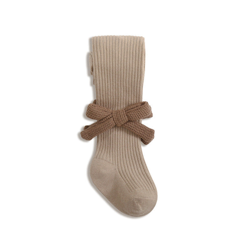 MyKids-USA® Baby Girls Kids Solid Color Striped Pattern Design Knitting Bows Pantyhose