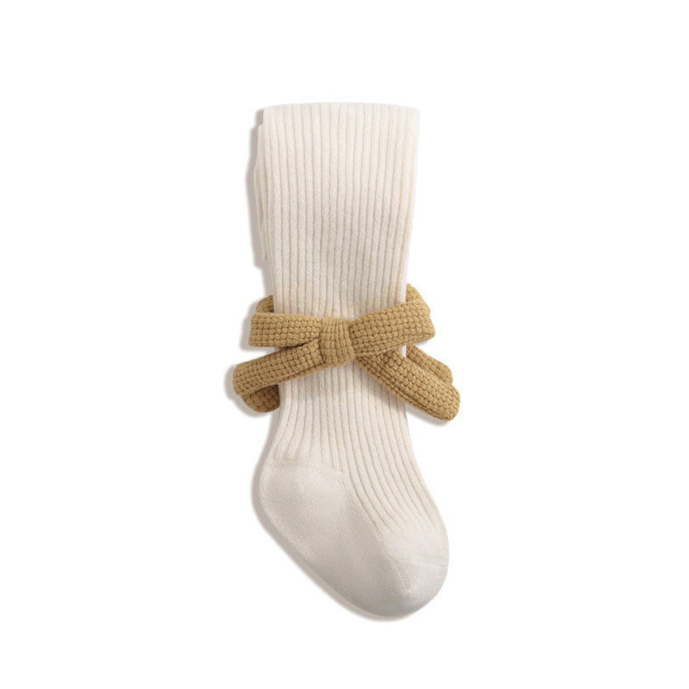 MyKids-USA® Baby Girls Kids Solid Color Striped Pattern Design Knitting Bows Pantyhose