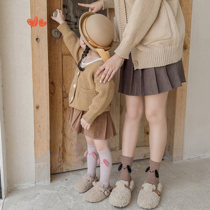 MyKids-USA® Baby Girls Kids Mommy And Me Dog-Ears Design Comfortable Knee-High Socks