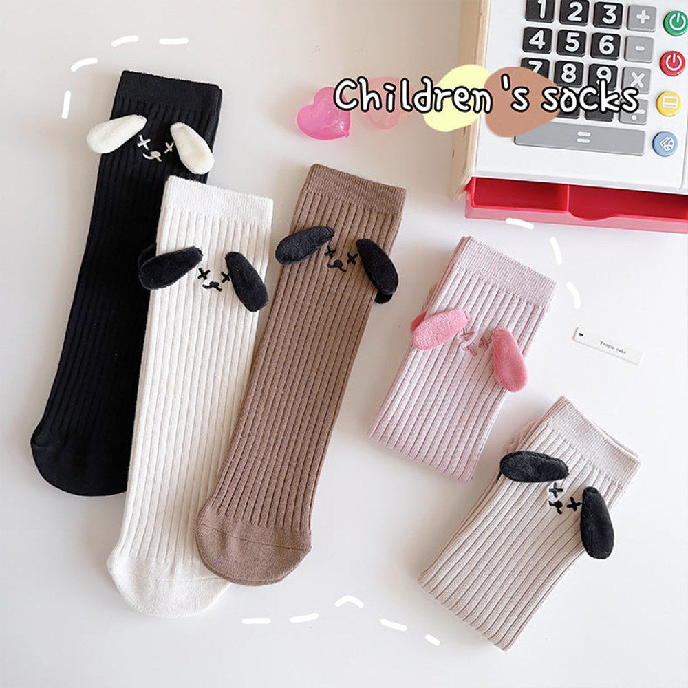 MyKids-USA® Baby Girls Kids Mommy And Me Dog-Ears Design Comfortable Knee-High Socks