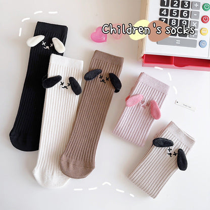 MyKids-USA® Baby Girls Kids Mommy And Me Dog-Ears Design Comfortable Knee-High Socks